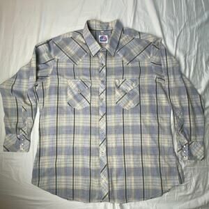 Vintage Miller Western Wear Button up Shirt, Pearl Buttons, Men 19x34